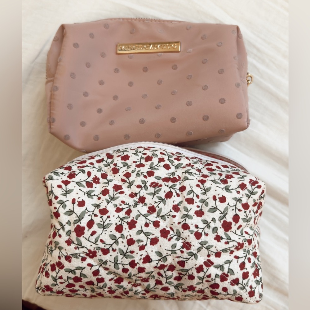 Pink and Floral Cosmetic Bag Set